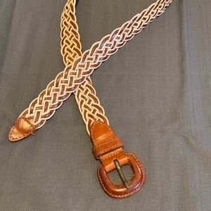 Genuine leather braided belt